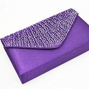 Purple Women's Envelope Handbag Clutch Purse